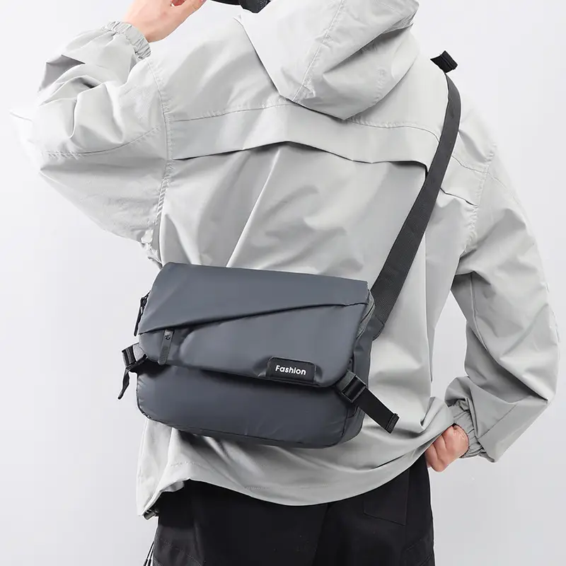 New Men's Black Messenger Bag Large Capacity Fashion Business Shoulder Bag - Image 6