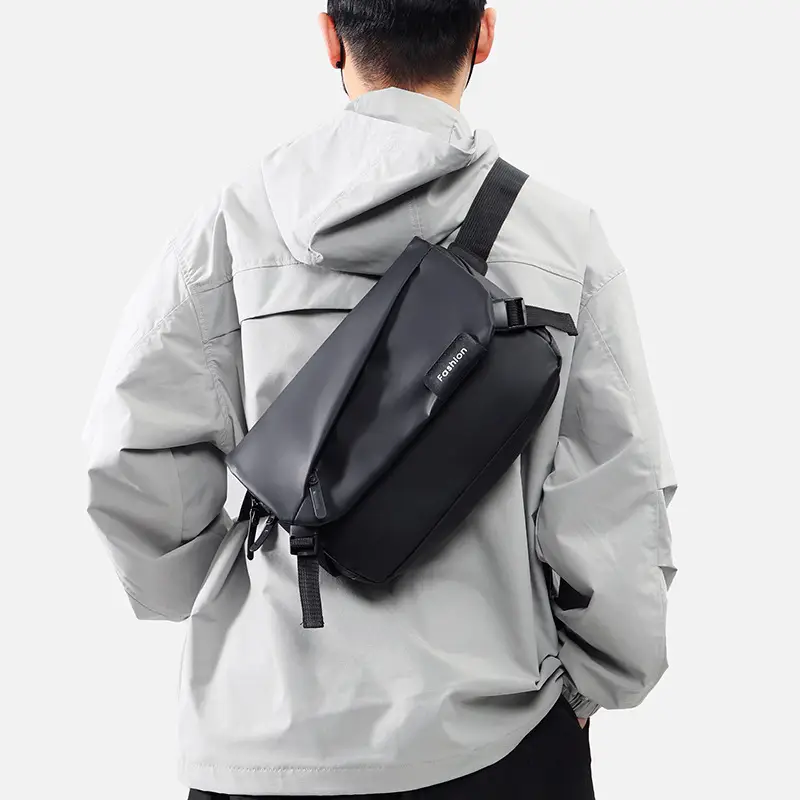 New Men's Black Messenger Bag Large Capacity Fashion Business Shoulder Bag - Image 7