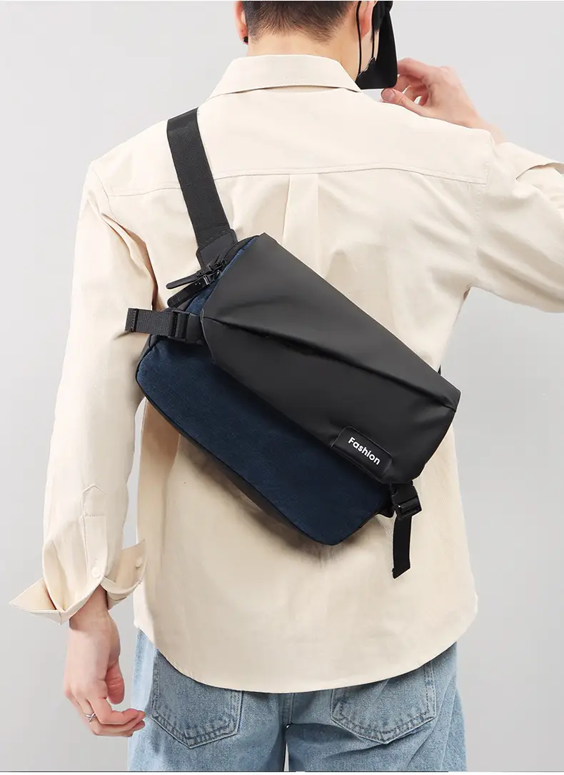 New Men's Black Messenger Bag Large Capacity Fashion Business Shoulder Bag — feature 18