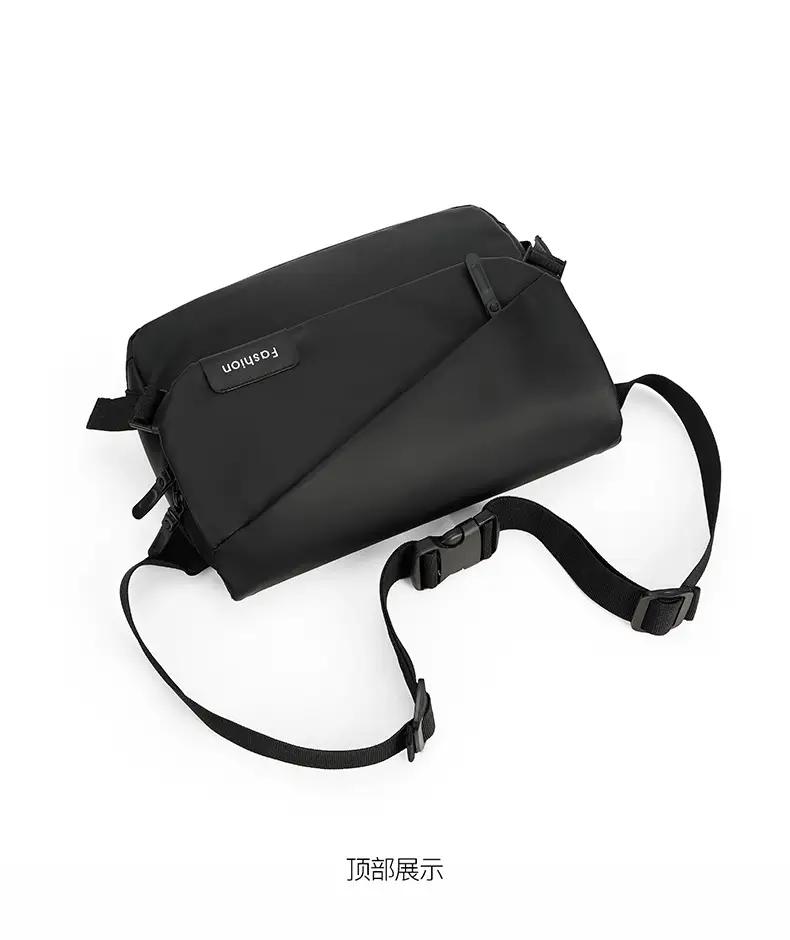 New Men's Black Messenger Bag Large Capacity Fashion Business Shoulder Bag — feature 23