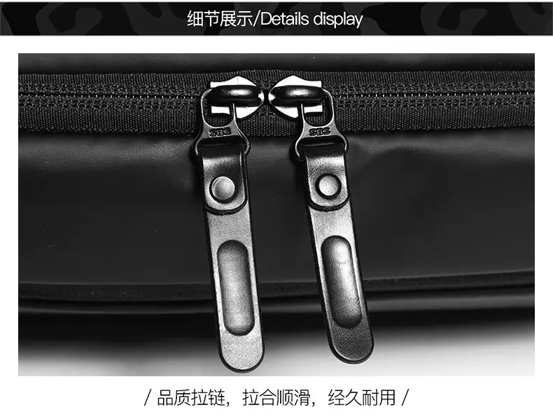 New Men's Black Messenger Bag Large Capacity Fashion Business Shoulder Bag — feature 25