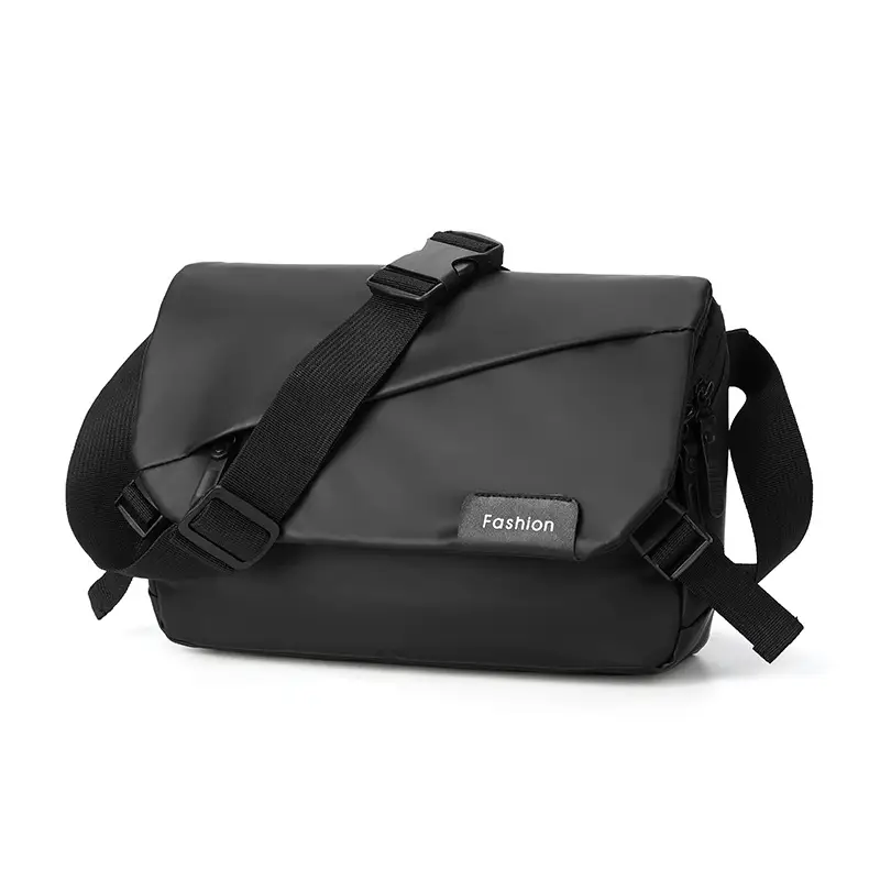 New Men's Black Messenger Bag Large Capacity Fashion Business Shoulder Bag - Image 2
