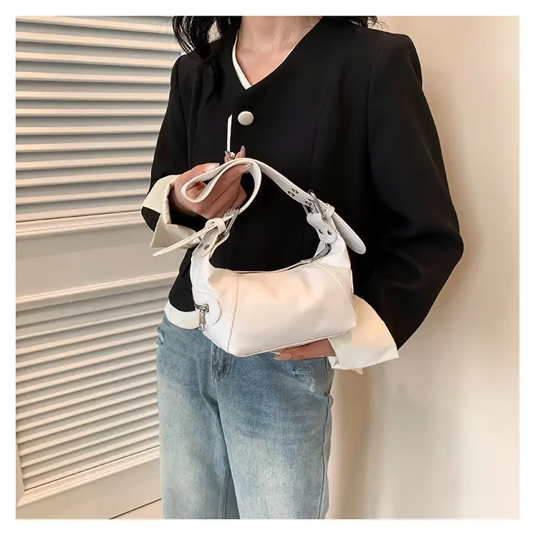 Silver Metallic Shoulder Bag for Women 2024 Spring - Image 8