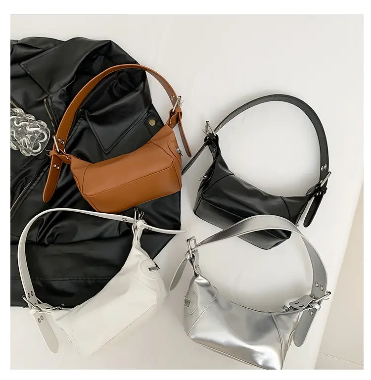 Silver Metallic Shoulder Bag for Women 2024 Spring — feature 9