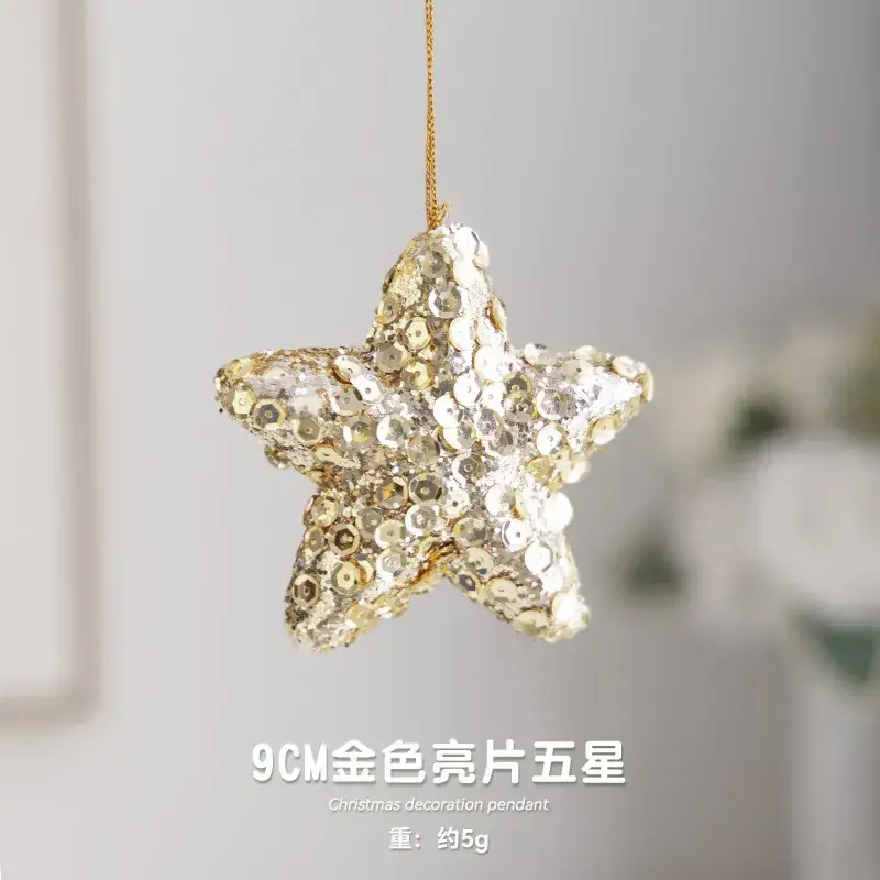 Nordic Heart Ornament 10cm Gold Sparkle