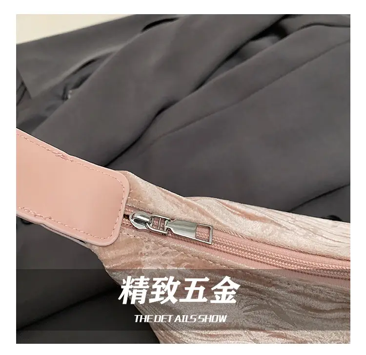 Pink Bamboo Leaf Pattern Shoulder Bag for Women — feature 14