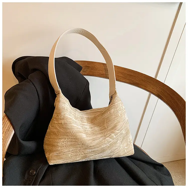 Pink Bamboo Leaf Pattern Shoulder Bag for Women — feature 21