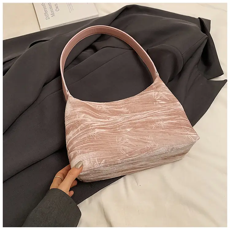 Pink Bamboo Leaf Pattern Shoulder Bag for Women — feature 25
