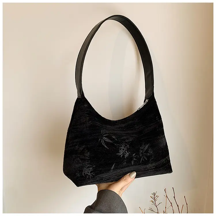 Pink Bamboo Leaf Pattern Shoulder Bag for Women — feature 26