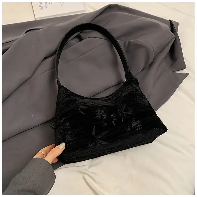 Pink Bamboo Leaf Pattern Shoulder Bag for Women — feature 28