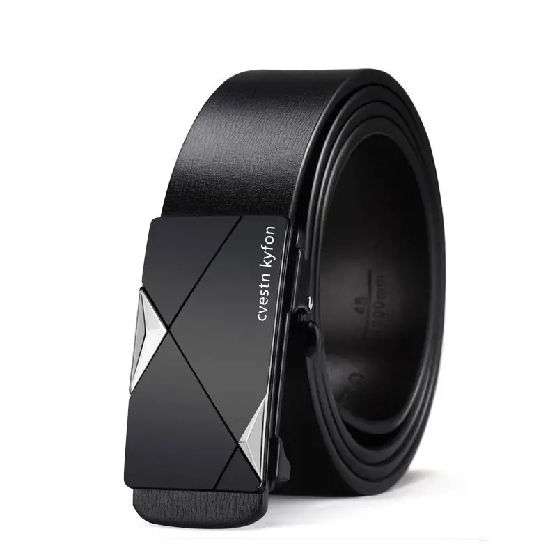 Men's Genuine Leather Belt Toothless Automatic Buckle British Style