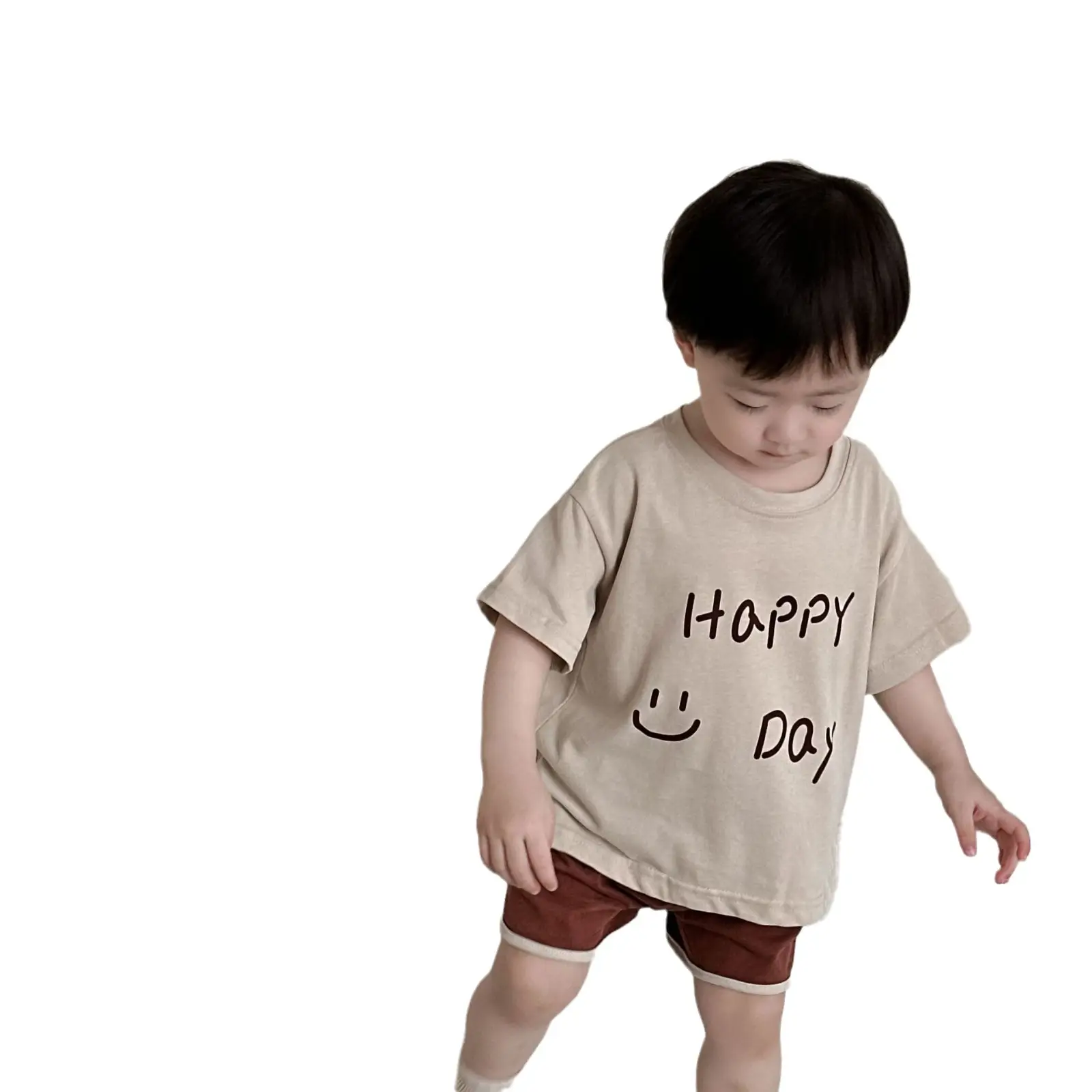 Kids 2Pc Summer T-Shirt Shorts Set Happy Day Design - Image 6