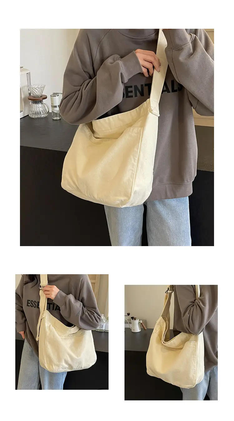 Large Capacity Canvas Shoulder Bag for Women Olive Green — feature 10