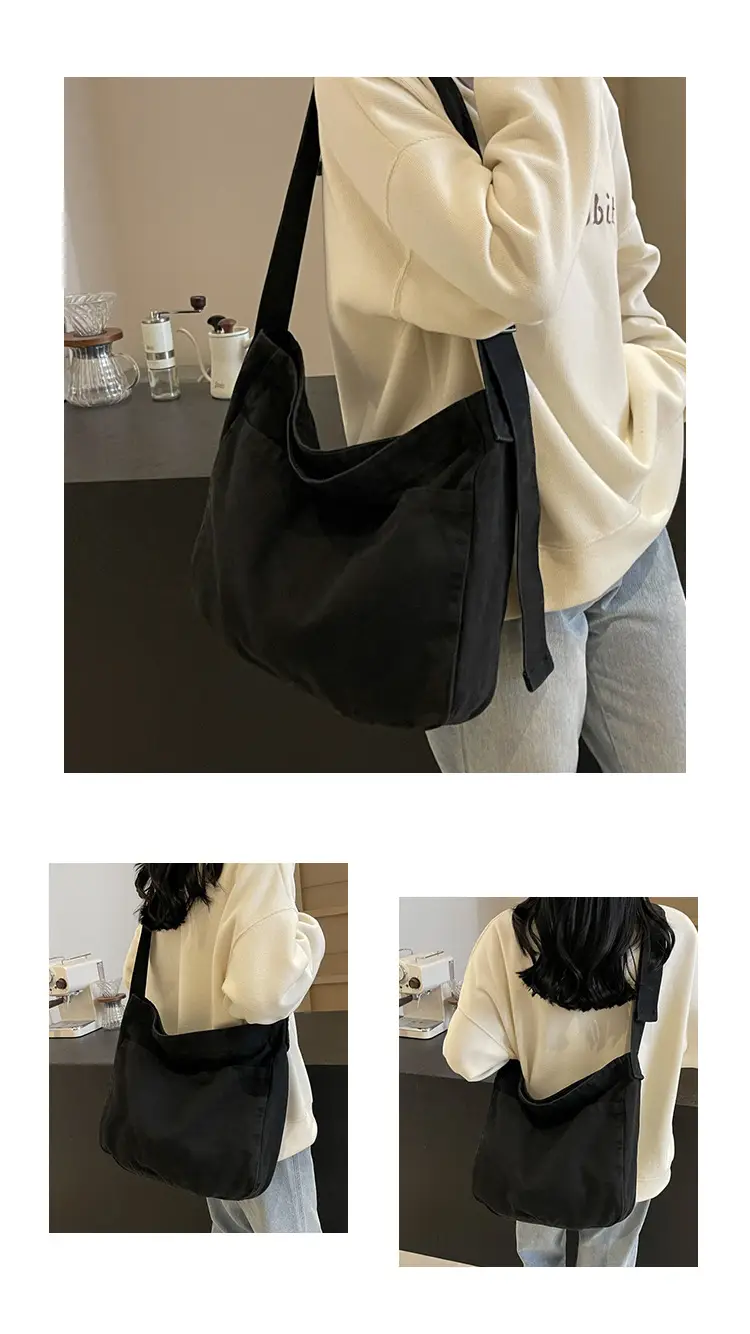 Large Capacity Canvas Shoulder Bag for Women Olive Green — feature 14
