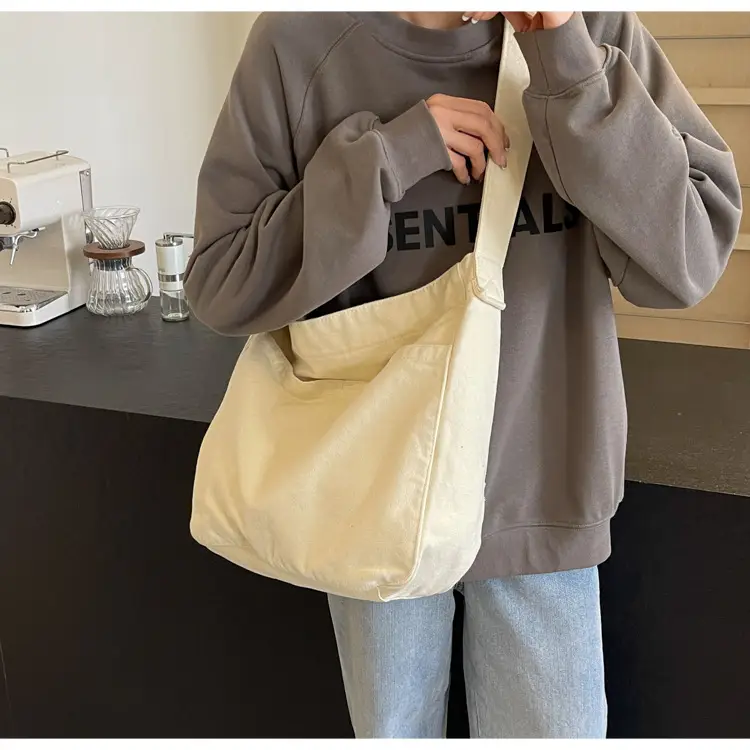 Large Capacity Canvas Shoulder Bag for Women Olive Green — feature 15