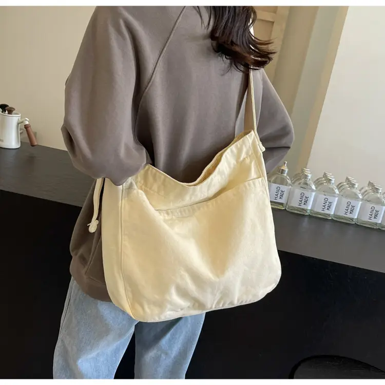 Large Capacity Canvas Shoulder Bag for Women Olive Green — feature 16