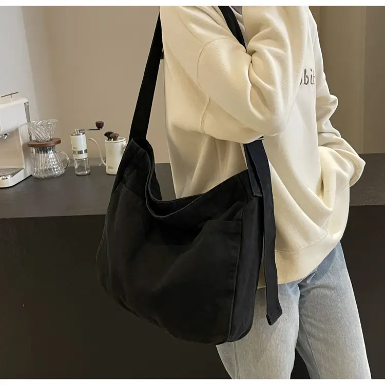 Large Capacity Canvas Shoulder Bag for Women Olive Green — feature 19