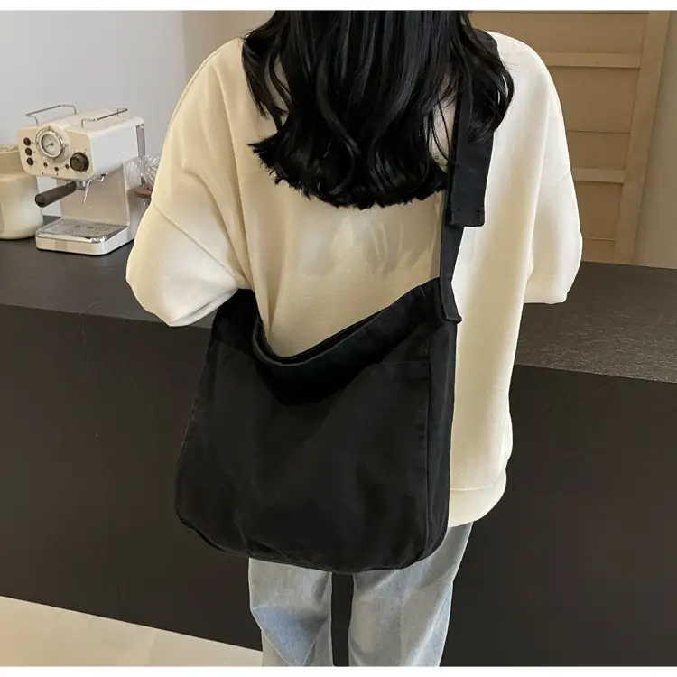 Large Capacity Canvas Shoulder Bag for Women Olive Green — feature 21