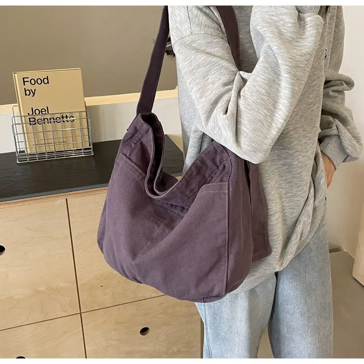 Large Capacity Canvas Shoulder Bag for Women Olive Green — feature 27