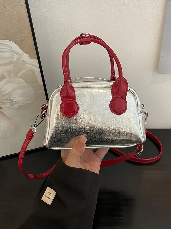 2024 Silver Red Shell Bowling Bag for Women - Image 5