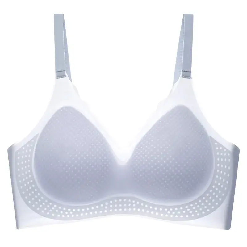 Ultra-Thin Jelly Underwear Women Traceless Rings Free Small Chest Gathering Anti-Sagging Bra