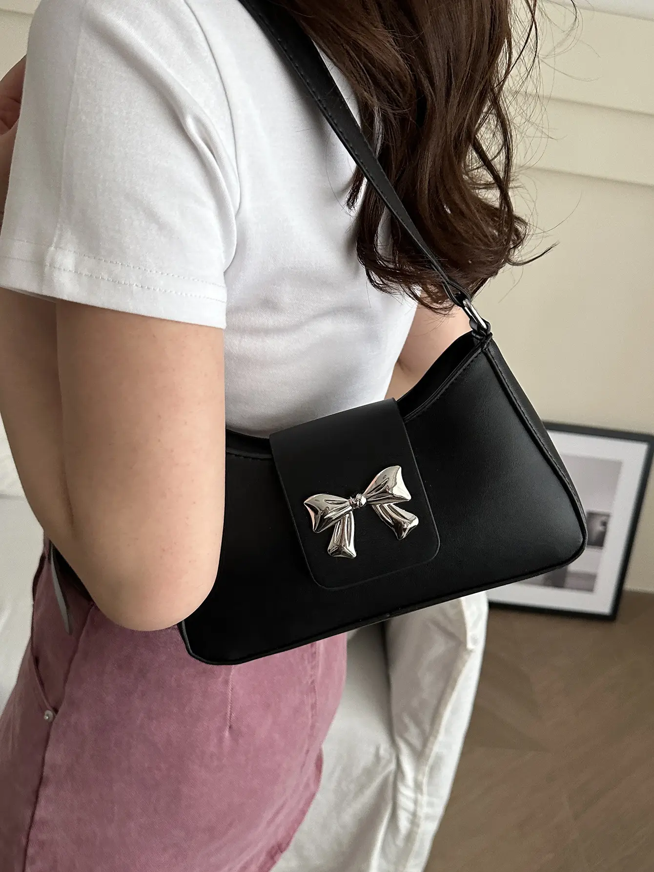 Women's Butterfly Bow Shoulder Bag Beige 2024 - Image 10