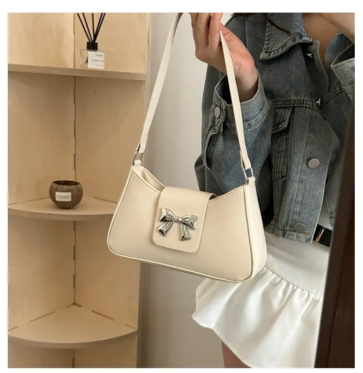 Women's Butterfly Bow Shoulder Bag Beige 2024 — feature 11