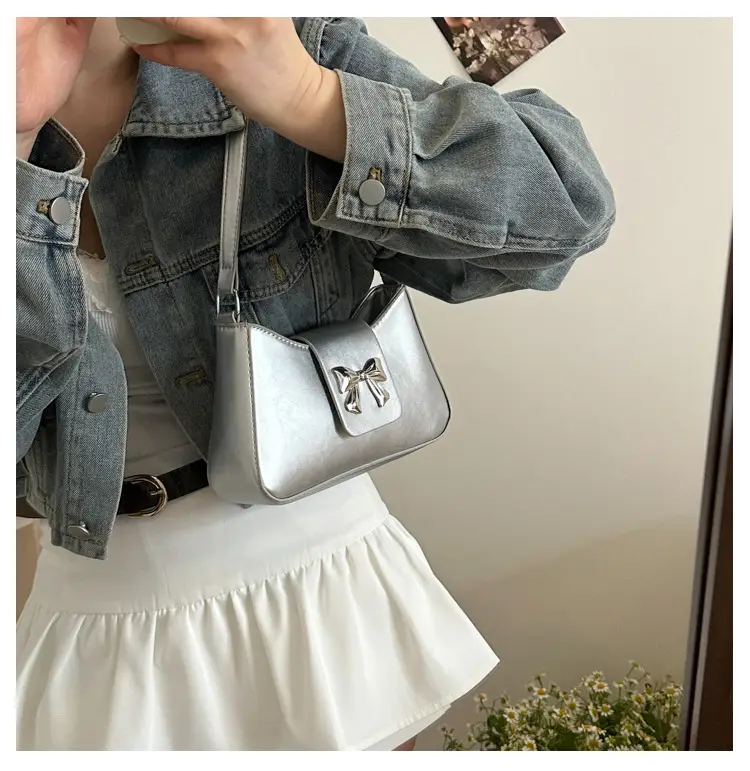 Women's Butterfly Bow Shoulder Bag Beige 2024 — feature 9