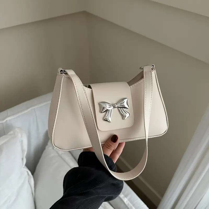 Women's Butterfly Bow Shoulder Bag Beige 2024 - Image 2