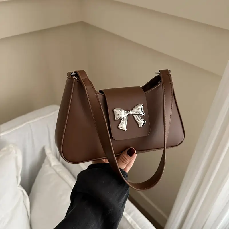 Women's Butterfly Bow Shoulder Bag Beige 2024 - Image 3