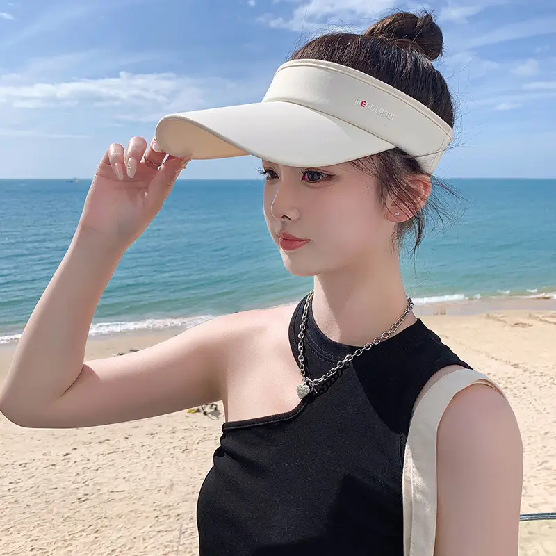 Women UV Sunglasses Cap White Adjustable - Image 7