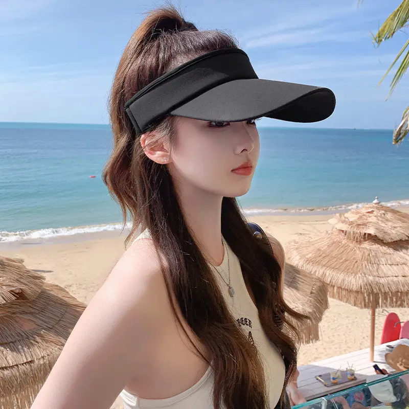 Women UV Sunglasses Cap White Adjustable - Image 8