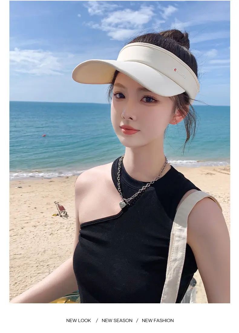 Women UV Sunglasses Cap White Adjustable — feature 11