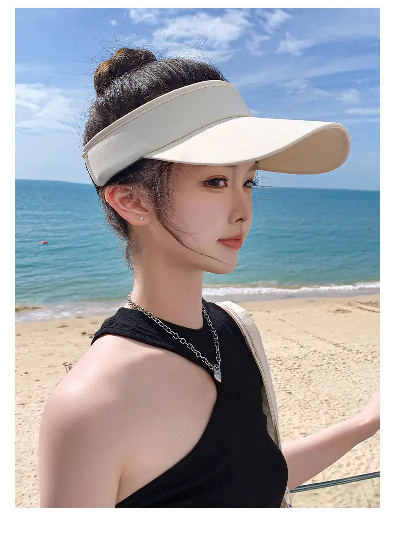 Women UV Sunglasses Cap White Adjustable — feature 12