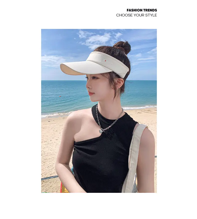 Women UV Sunglasses Cap White Adjustable — feature 13