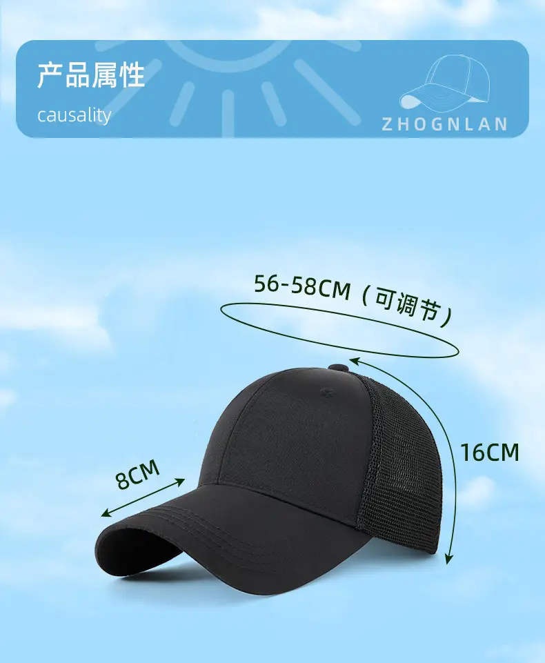 2025 Spring Mesh Baseball Cap Navy Blue — feature 20