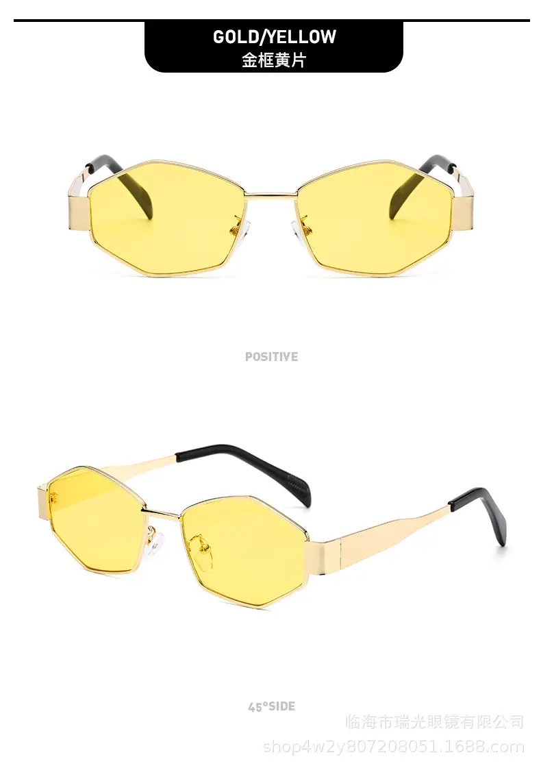 Diamond-Shaped Metal Sunglasses for Men Women — feature 35