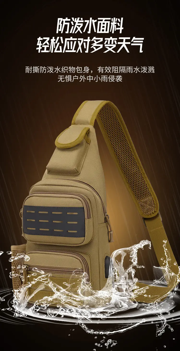 Camouflage Tactical Fishing Bag Single Shoulder Crossbody — feature 16