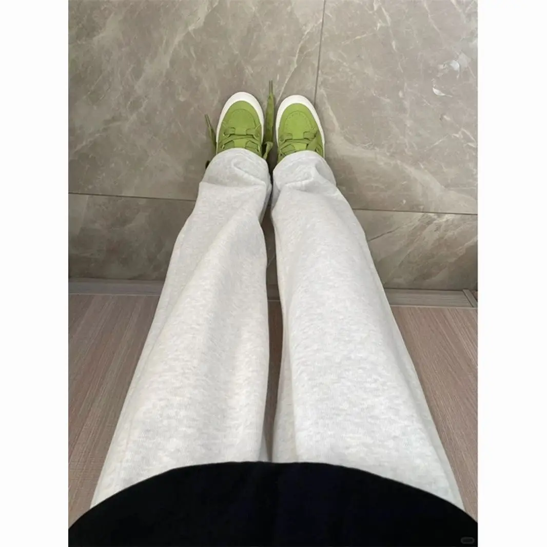 Men's Grey Sweatpants with Green Sneakers - Image 2