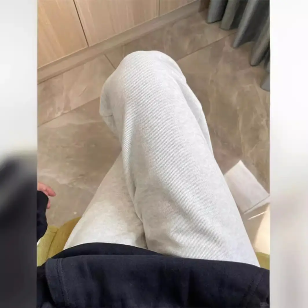 Men's Grey Sweatpants with Green Sneakers - Image 4