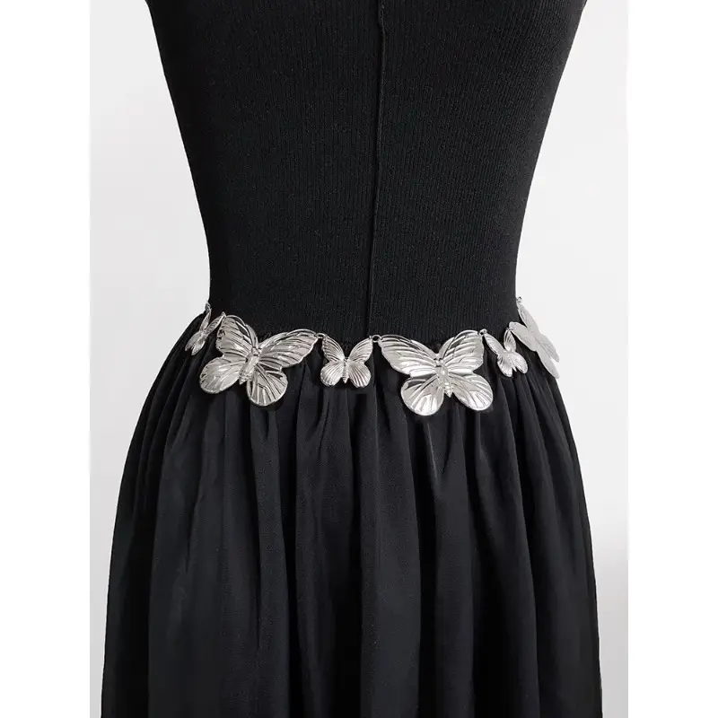 Silver Butterfly Waist Chain Belt for Women