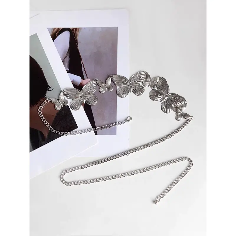 Silver Butterfly Waist Chain Belt for Women