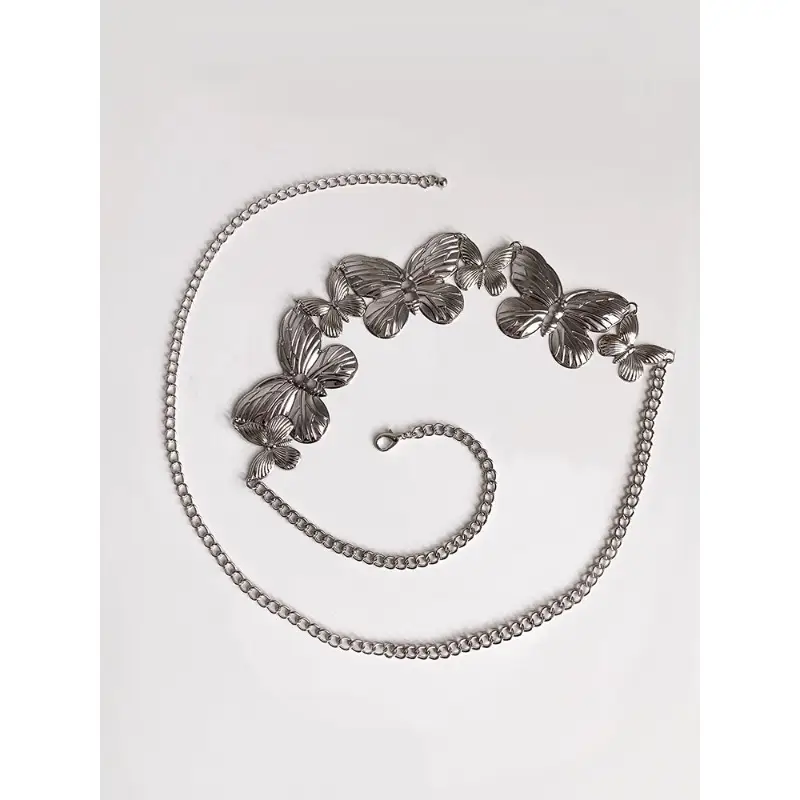 Silver Butterfly Waist Chain Belt for Women