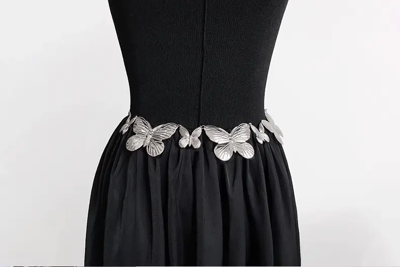 Silver Butterfly Waist Chain Belt for Women — feature 1