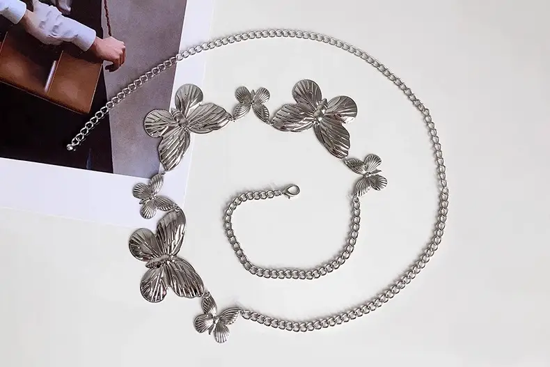 Silver Butterfly Waist Chain Belt for Women — feature 3