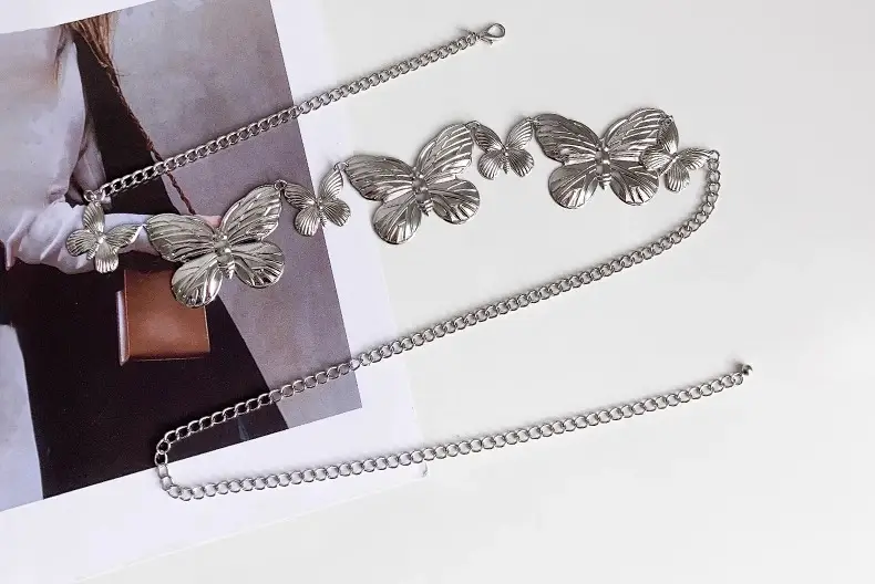 Silver Butterfly Waist Chain Belt for Women — feature 4