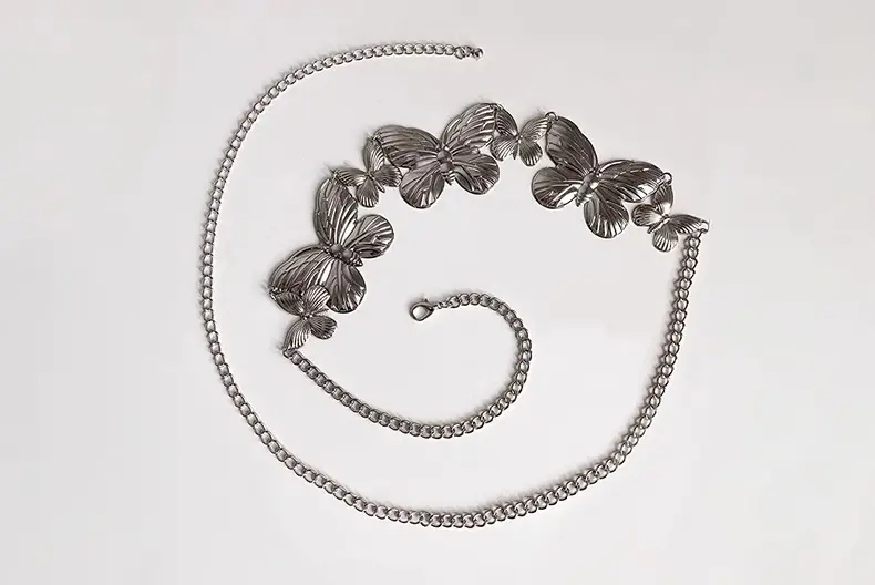Silver Butterfly Waist Chain Belt for Women — feature 7