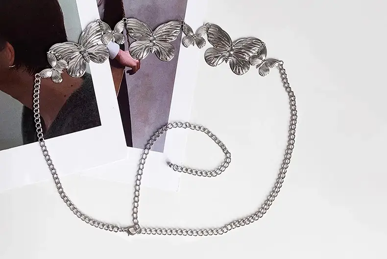Silver Butterfly Waist Chain Belt for Women — feature 8