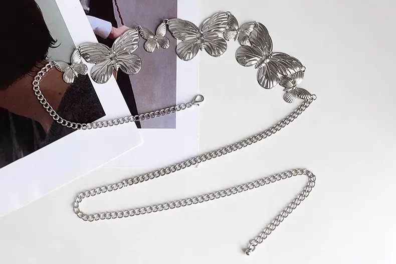 Silver Butterfly Waist Chain Belt for Women — feature 9