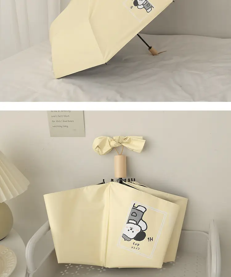 Cute Cartoon Puppy Umbrella Sunny Rain Portable — feature 18